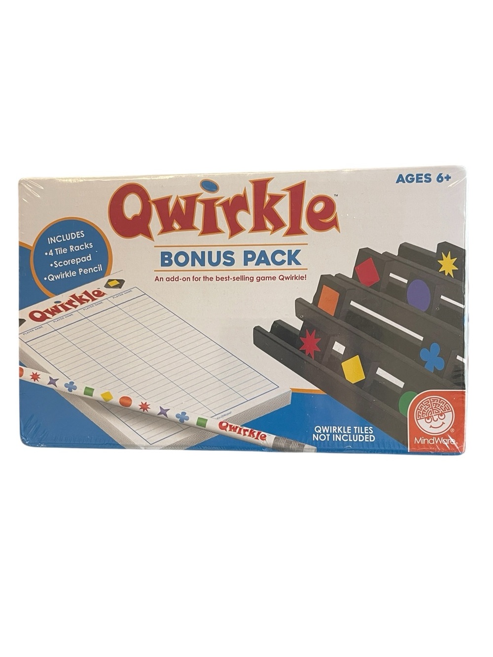 Qwirkle Game Bonus Pack Add-on: 4 Tile Racks, Score Pad & pencil Mindware New